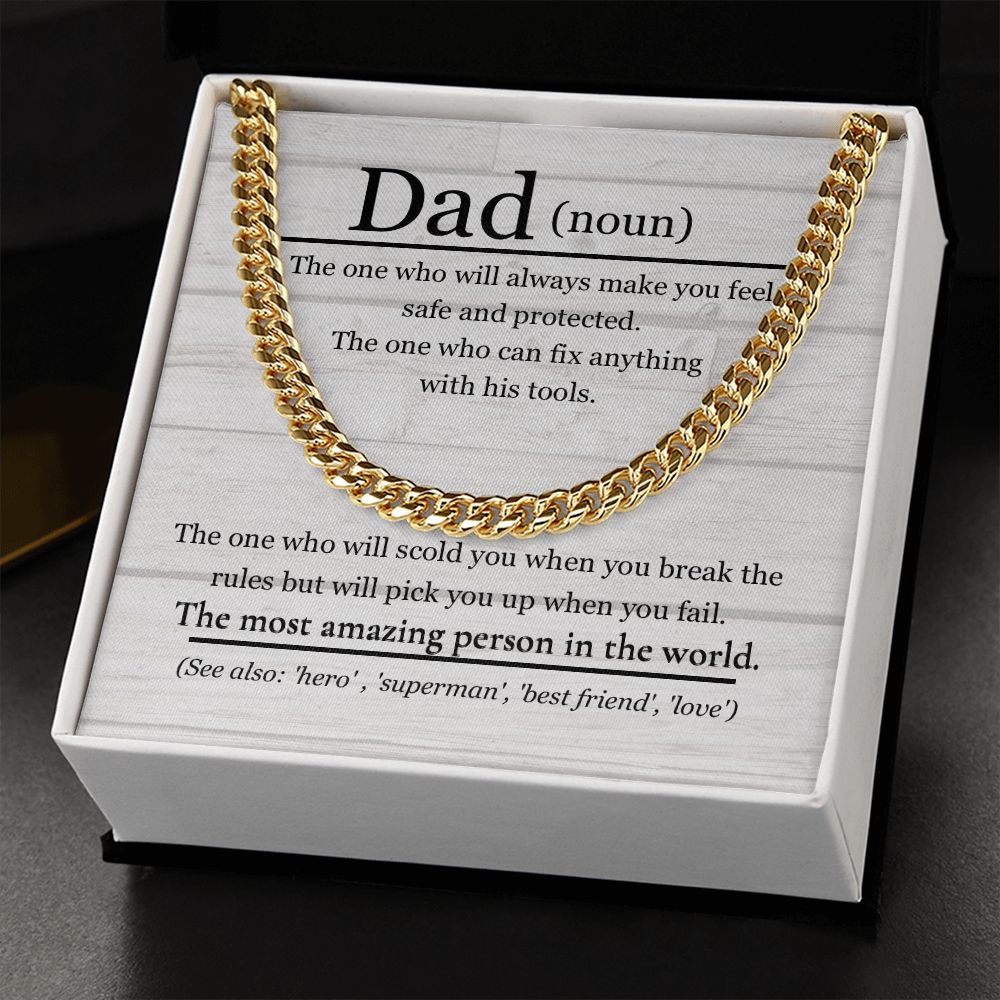 Dad Noun Cuban Link Chain