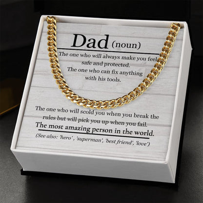 Dad Noun Cuban Link Chain
