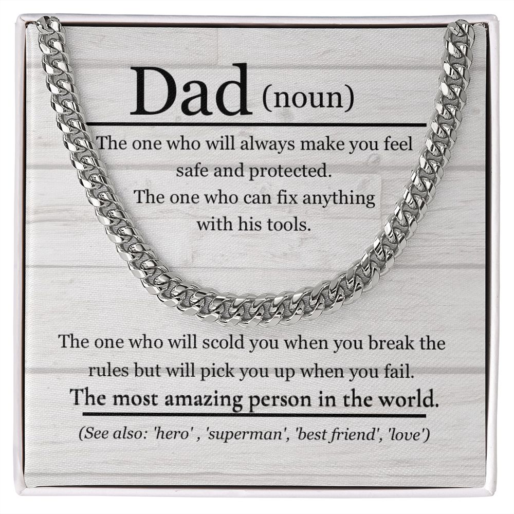 Dad Noun Cuban Link Chain