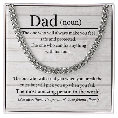 Dad Noun Cuban Link Chain