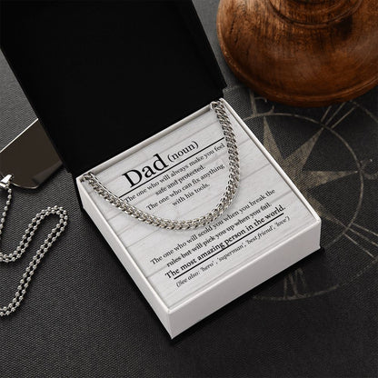 Dad Noun Cuban Link Chain
