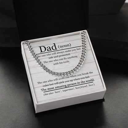 Dad Noun Cuban Link Chain