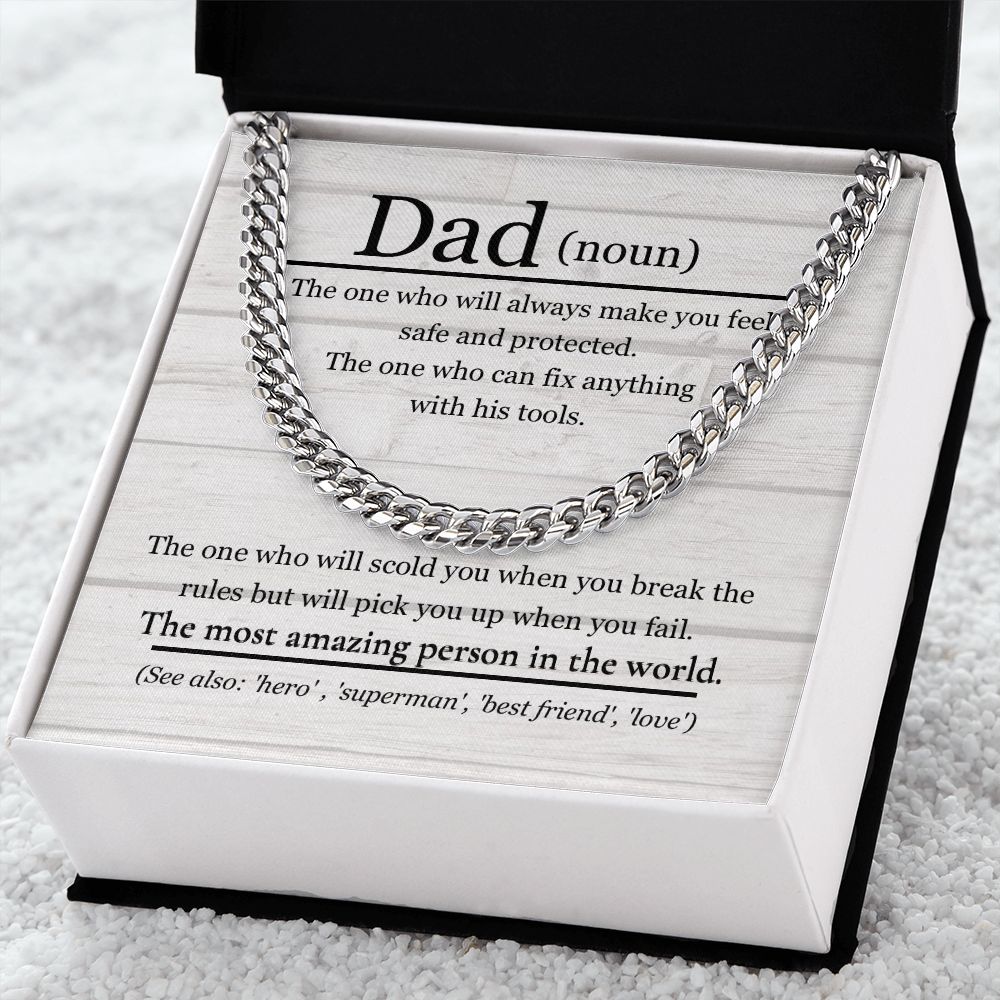 Dad Noun Cuban Link Chain