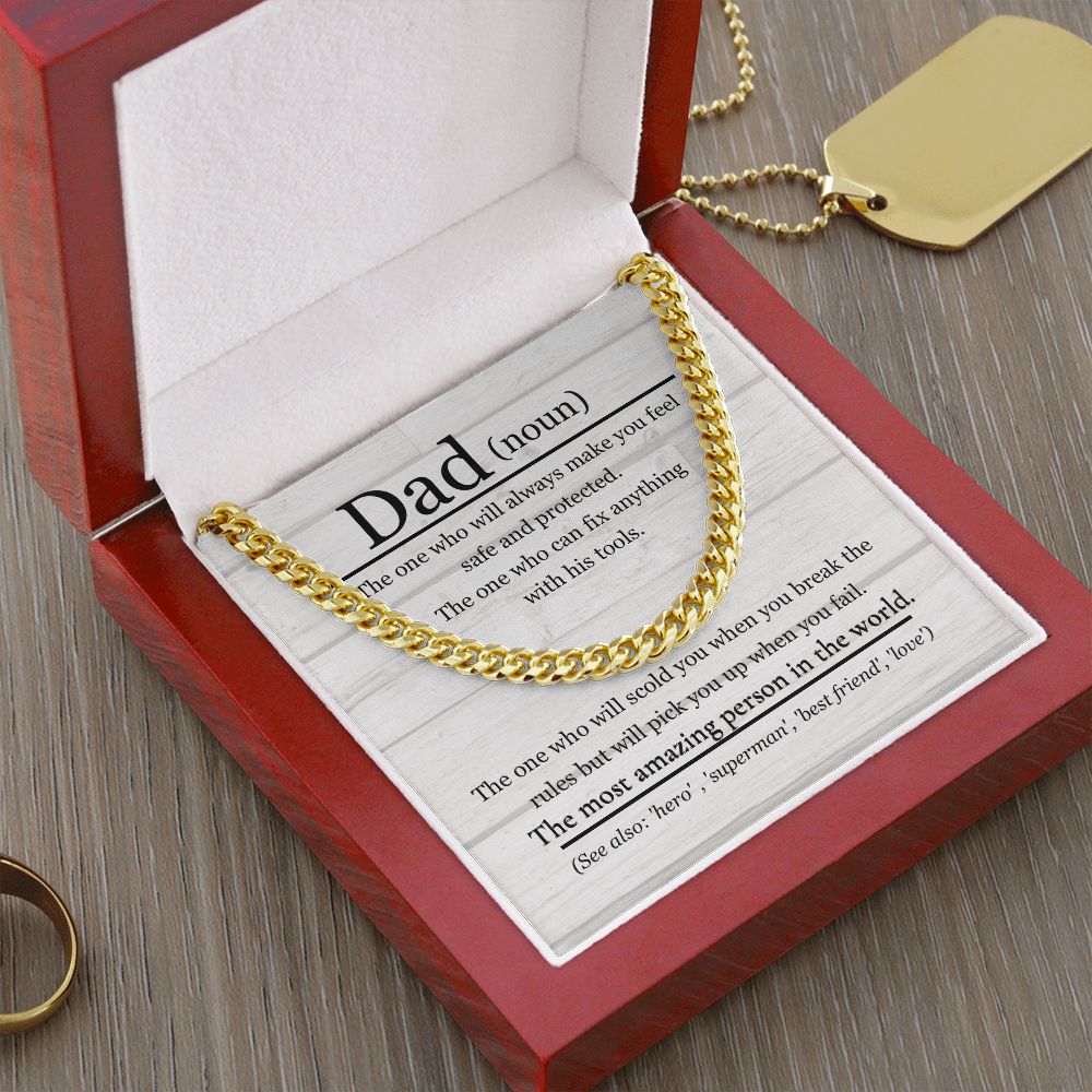 Dad Noun Cuban Link Chain
