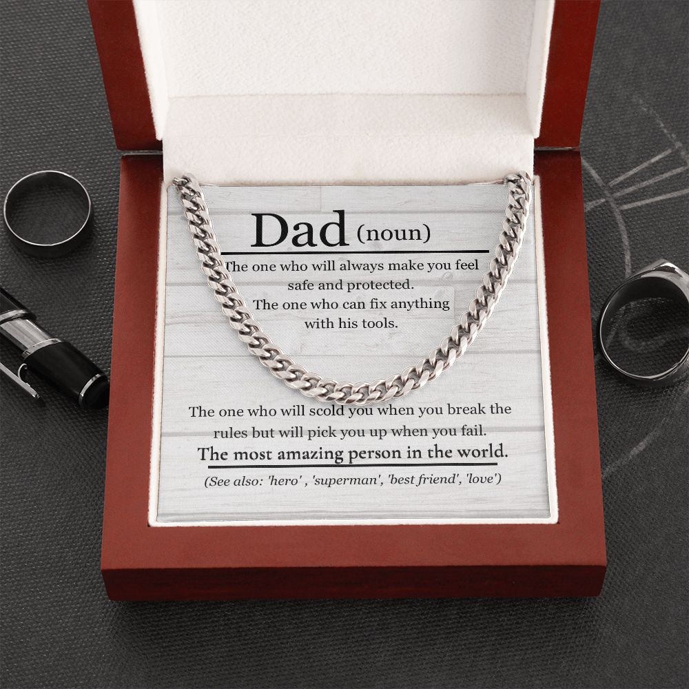 Dad Noun Cuban Link Chain