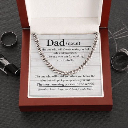 Dad Noun Cuban Link Chain