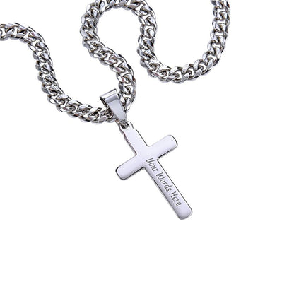 Dad Sacrifices Cuban Chain with Artisan Cross Necklace.