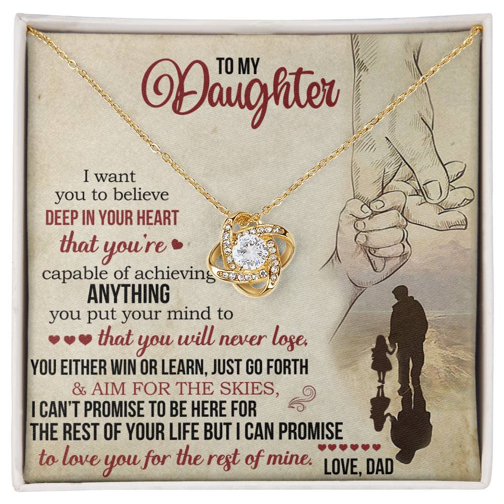 DAUGHTER DAD THE REST OF MY LIFE LOVE KNOT NECKLACE