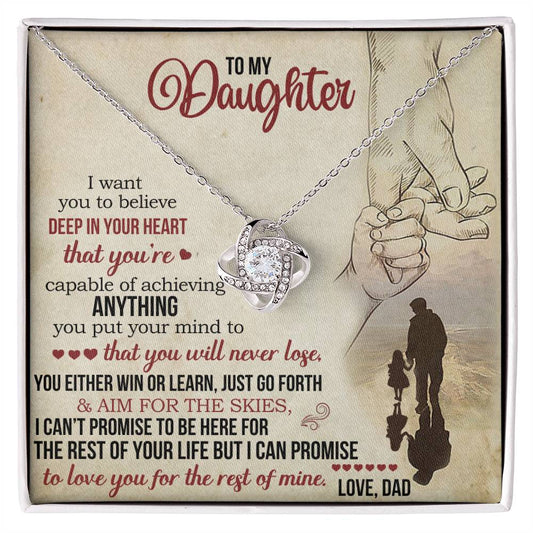 DAUGHTER DAD THE REST OF MY LIFE LOVE KNOT NECKLACE