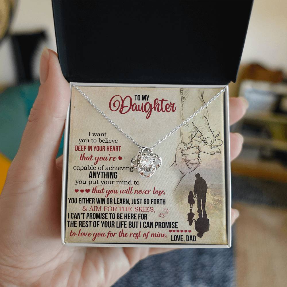 DAUGHTER DAD THE REST OF MY LIFE LOVE KNOT NECKLACE