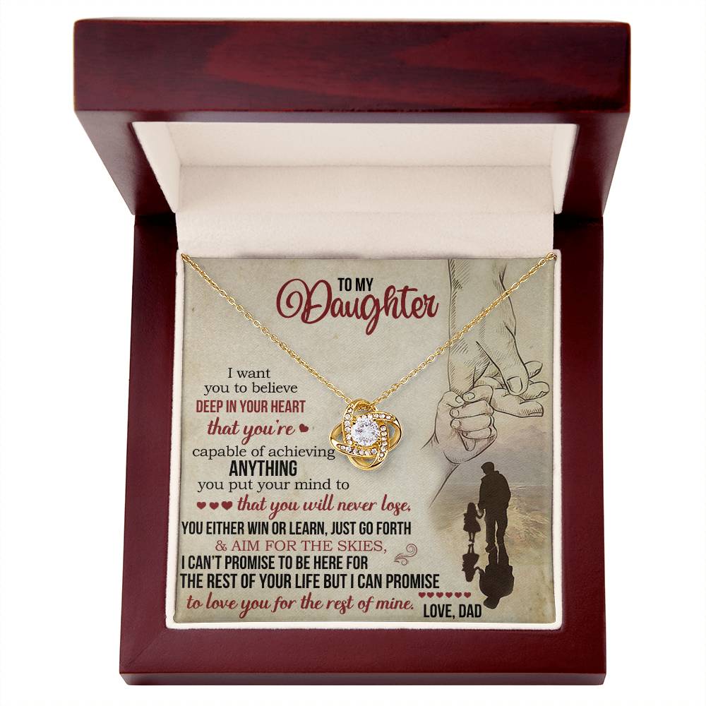 DAUGHTER DAD THE REST OF MY LIFE LOVE KNOT NECKLACE
