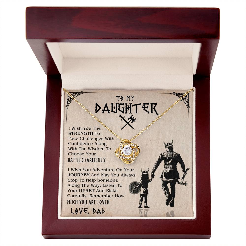 DAUGHTER DAD VIKING BATTLES LOVE KNOT NECKLACE