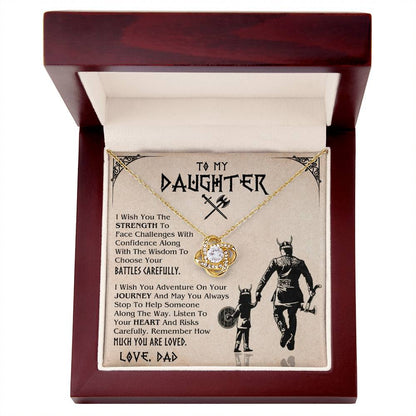 DAUGHTER DAD VIKING BATTLES LOVE KNOT NECKLACE