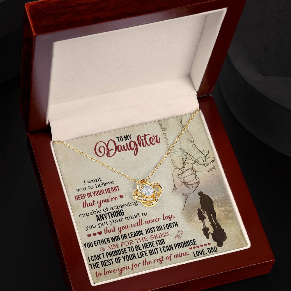 DAUGHTER DAD THE REST OF MY LIFE LOVE KNOT NECKLACE