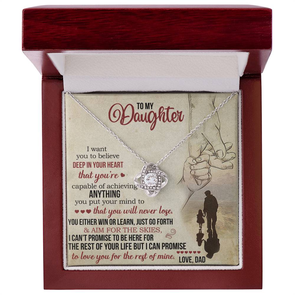 DAUGHTER DAD THE REST OF MY LIFE LOVE KNOT NECKLACE