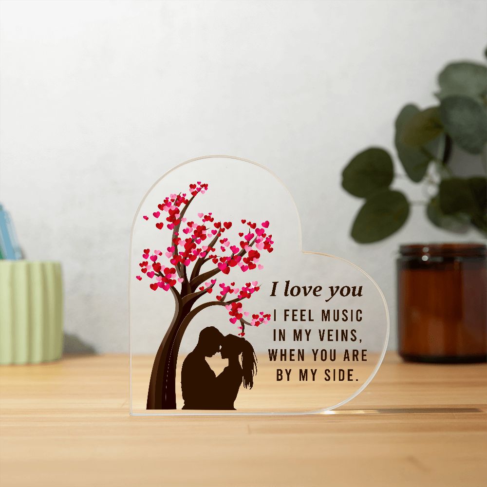 I Love You Heart Tree Acrylic Plaque