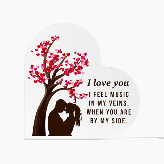 I Love You Heart Tree Acrylic Plaque