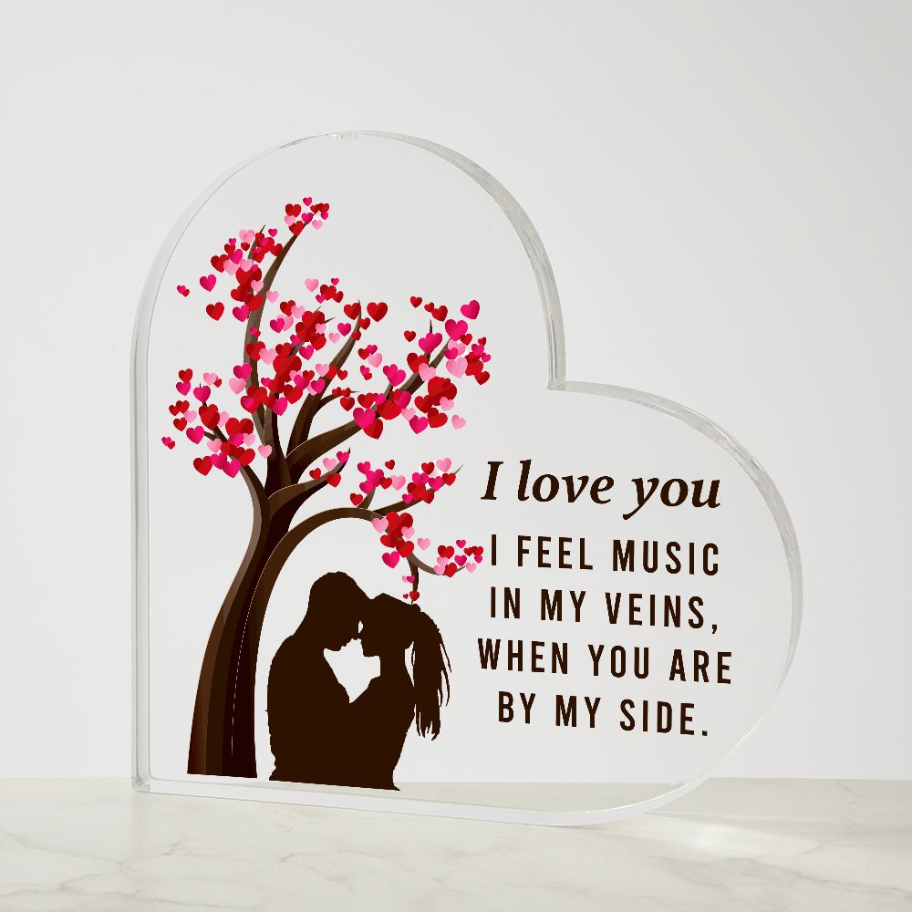 I Love You Heart Tree Acrylic Plaque