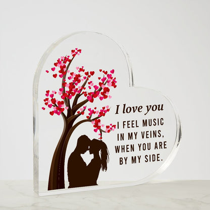 I Love You Heart Tree Acrylic Plaque