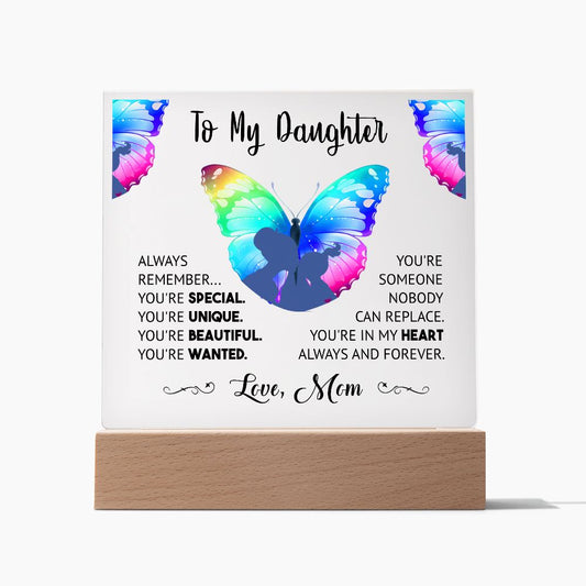 Daughter Butterfly Square Acrylic Plaque