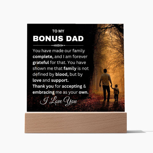 Bonus Dad -Complete Square Acrylic Plaque