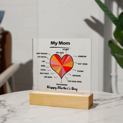My Multi-Talented Mom Square Acrylic Plaque