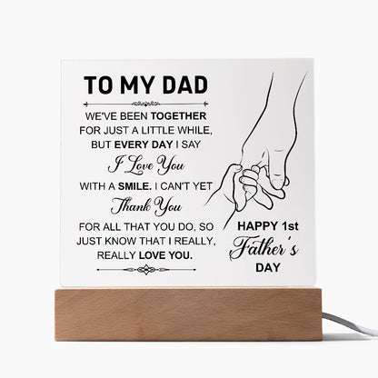 Dad Happy 1st Father's Day Square Acrylic Plaque