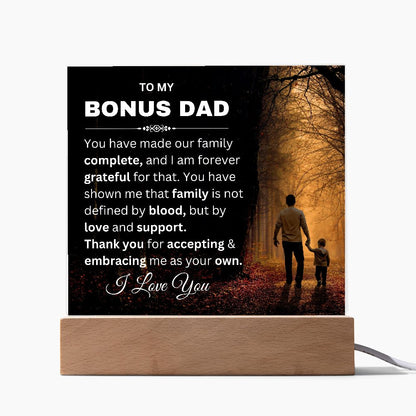 Bonus Dad -Complete Square Acrylic Plaque