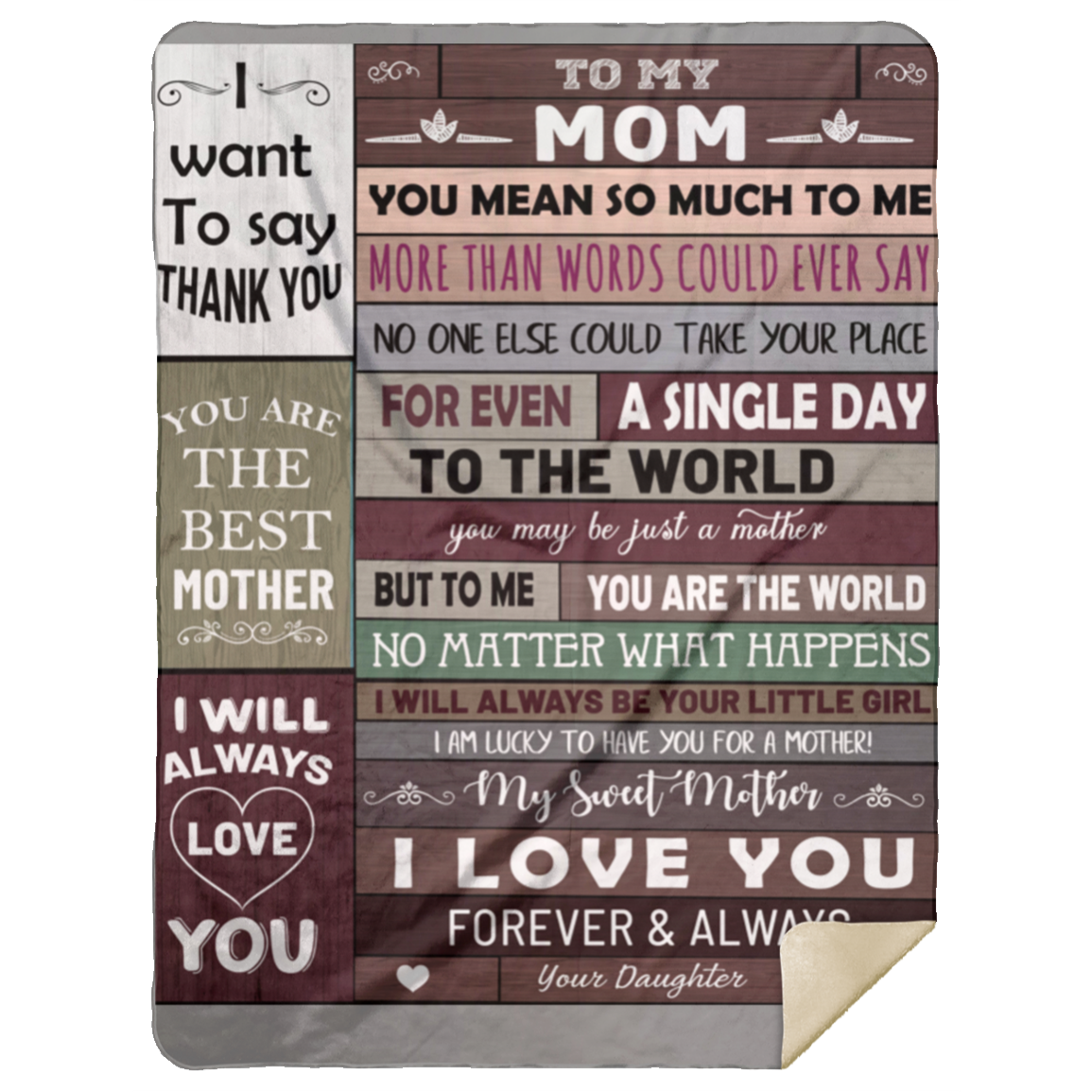 To My Mom You Mean So Much To Me Premium Mink Sherpa Blanket 60x80