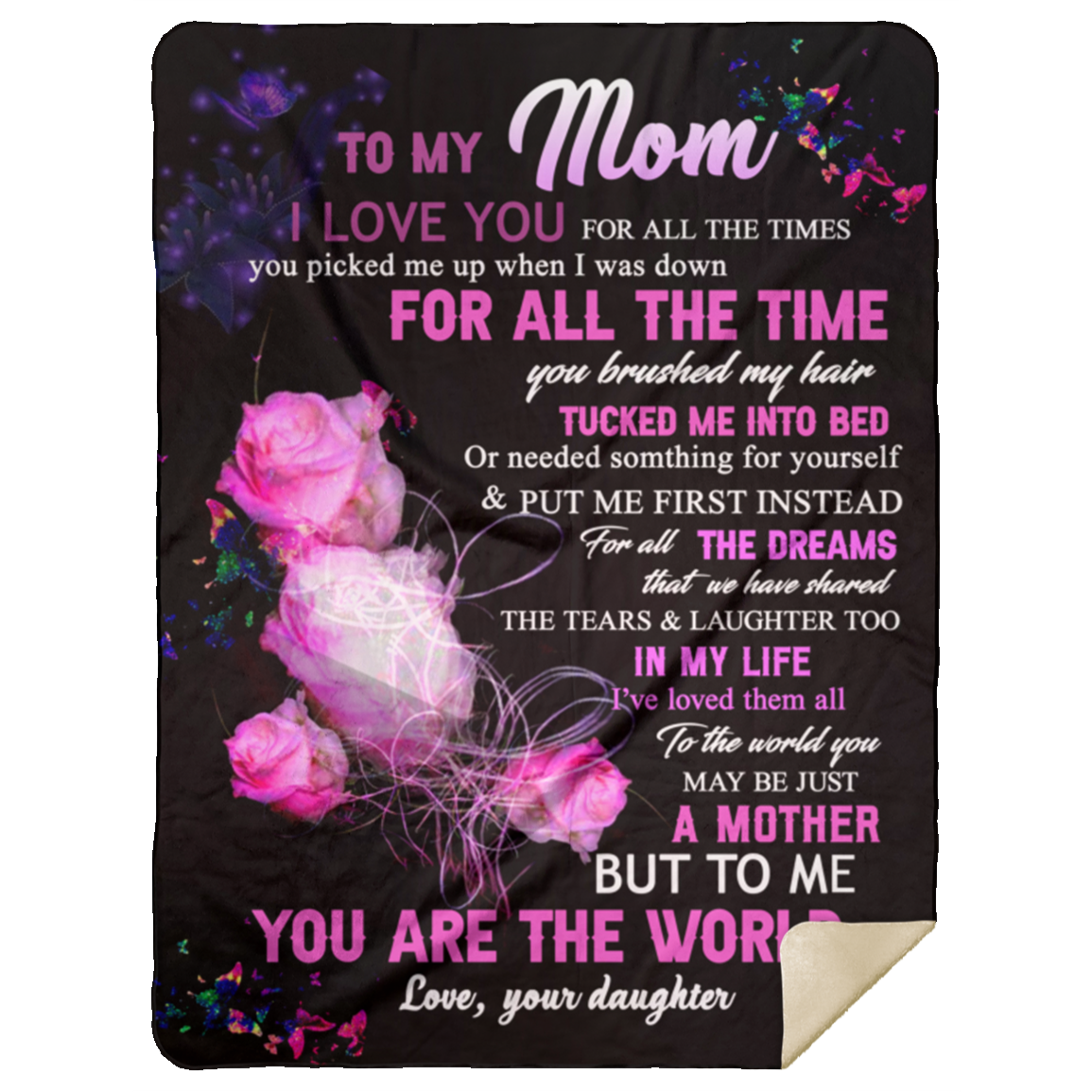 Mom For All The Times Premium Mink Sherpa Blanket 60x80