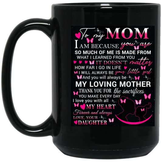 Loving Mother 15 oz. Black Mug