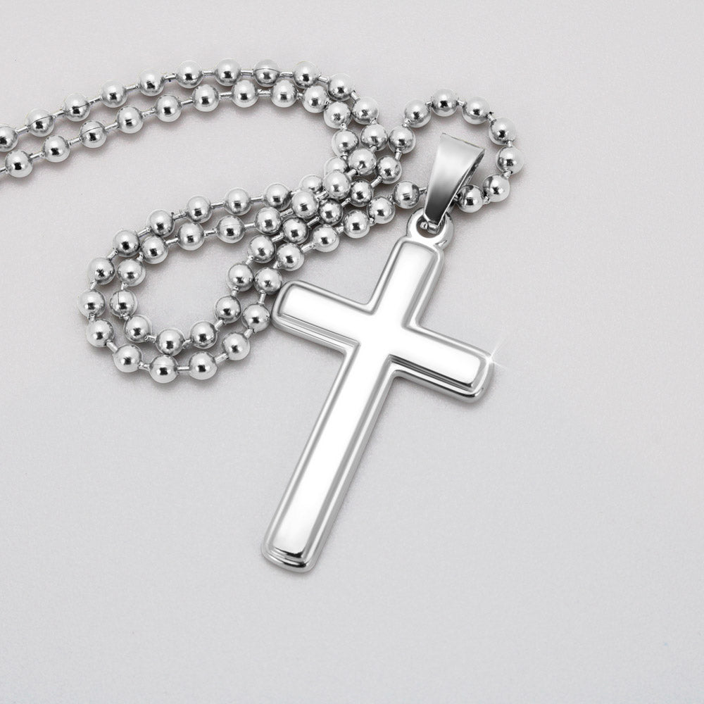 Bonus Dad Personalized  Cross Necklace