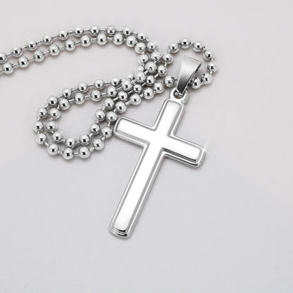 Bonus Dad Personalized  Cross Necklace