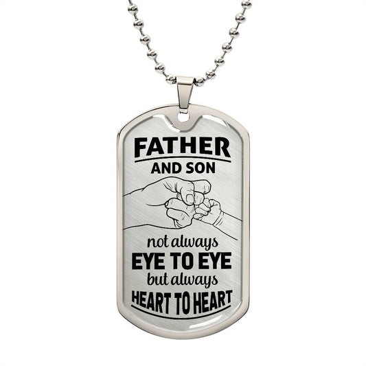 Father Son Heart 2 Heart Dog Tag Ball Chain