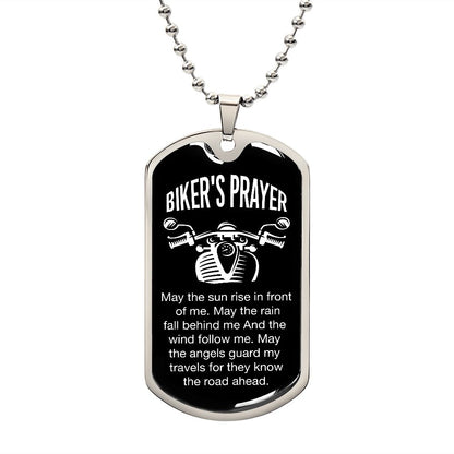 Bikers Prayer Dog Tag Ball Chain