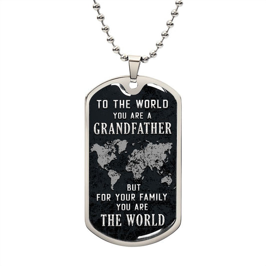 Grandfather The World Dog Tag Ball Chain