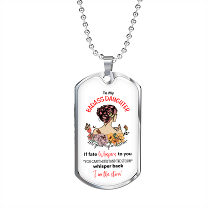 Badass Daughter Dog Tag Necklace