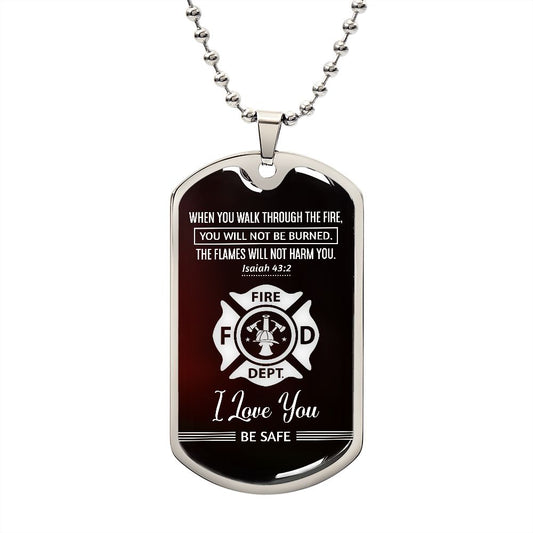 Firefighter Walk Through Dog Tag Ball Chain