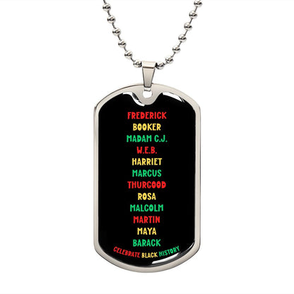 CELEBRATE BLACK HISTORY DOGTAG BALL CHAIN