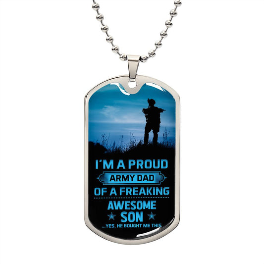 Proud Army Dad Dog Tag Ball Chain
