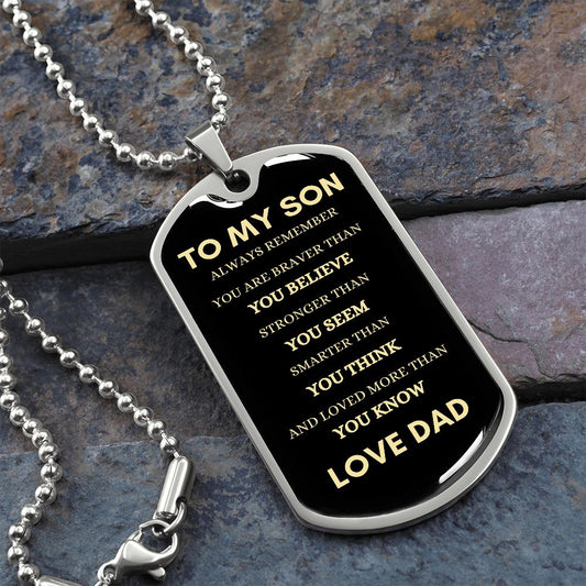 Son Always Dad Dog Tag Necklace