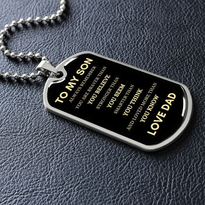 Son Always Dad Dog Tag Necklace