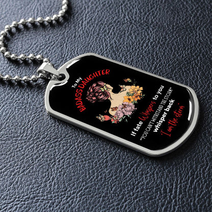 Badass Daughter Dog Tag Blk