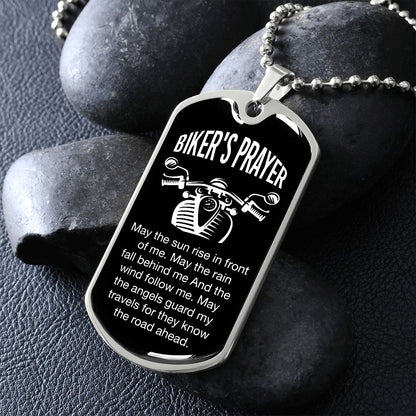 Bikers Prayer Dog Tag Ball Chain