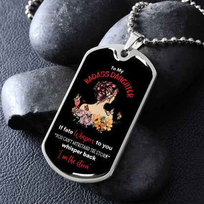 Badass Daughter Dog Tag Blk