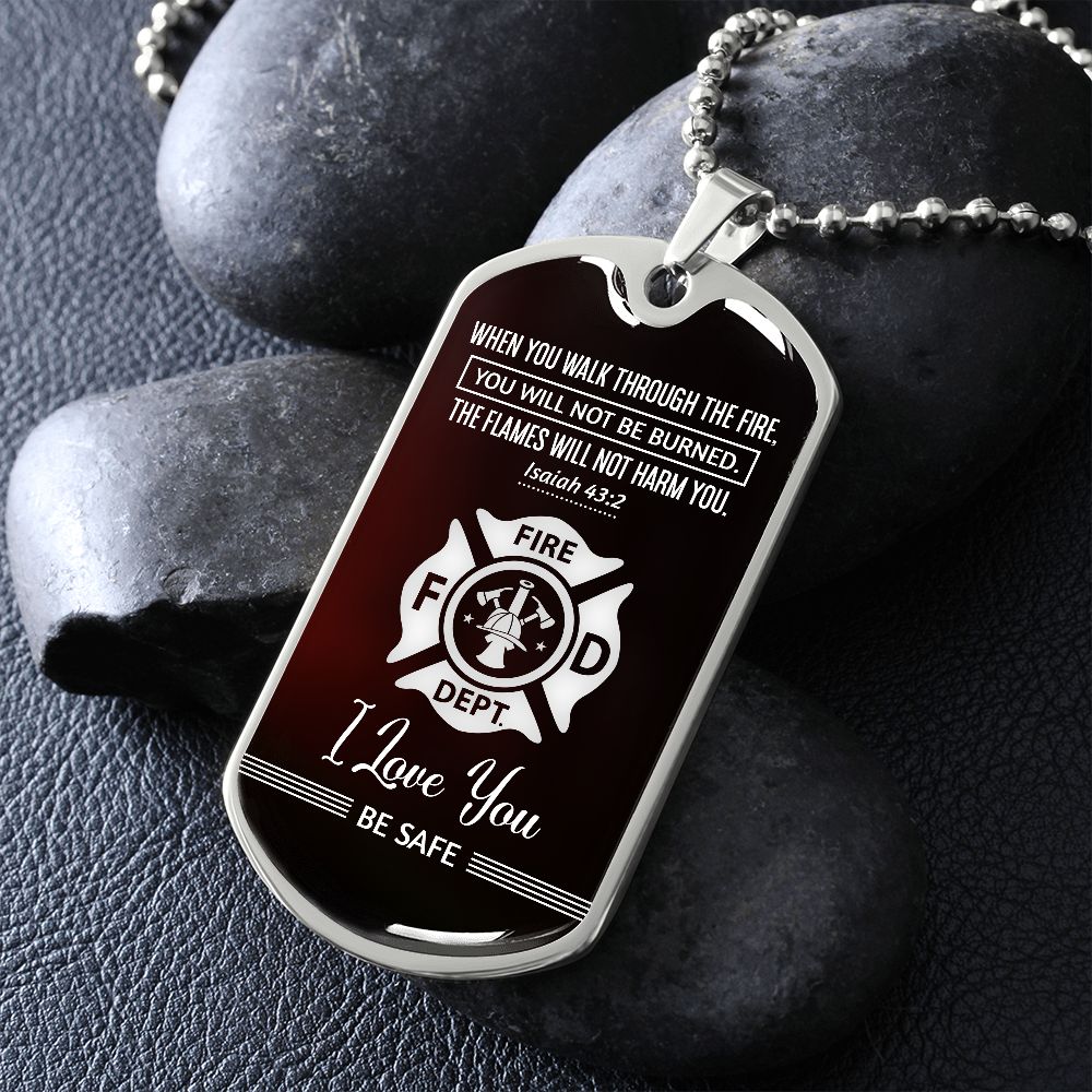 Firefighter Walk Through Dog Tag Ball Chain
