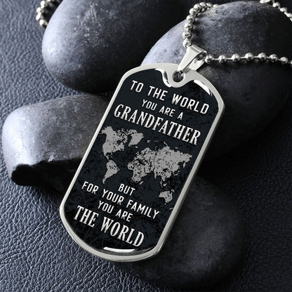 Grandfather The World Dog Tag Ball Chain