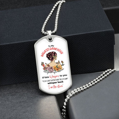Badass Daughter Dog Tag Necklace