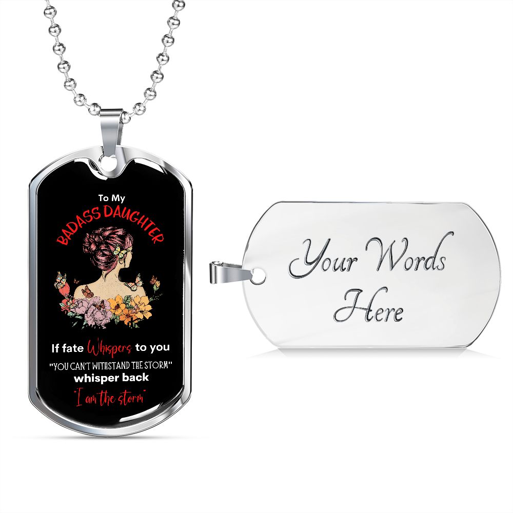 Badass Daughter Dog Tag Blk