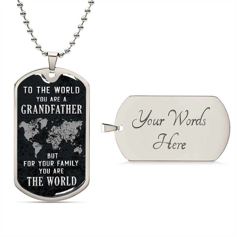 Grandfather The World Dog Tag Ball Chain